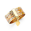 14K Yellow White Rose Gold 8 mm 7 Days Band Ring