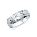 14K White Gold Men CZ Wedding Band