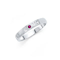 14K White Gold CZ Love Band