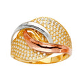 14K Yellow White Rose Gold Fancy CZ Ring