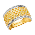 14K Two Tone Gold Fancy CZ Ring