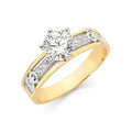 14K Two Tone Gold CZ Engagement Ring