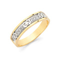 14K Two Tone Gold CZ Ladies Wedding Band