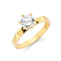 14K Two Tone Gold CZ Engagement Ring