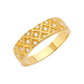14K Yellow Gold CZ Mens Wedding Band