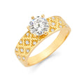 14K Yellow Gold CZ Engagement Ring