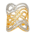 14K Two Tone Gold Fancy CZ Ring