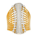 14K Two Tone Gold Fancy CZ Ring