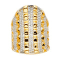 14K Two Tone Gold Fancy CZ Ring