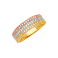 14K Yellow White Rose Gold Fancy CZ Ring