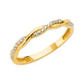 14K Yellow Gold M-Pave Braied Ladies CZ Ring