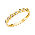 14K Yellow Gold Braied Ladies CZ Ring