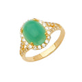 14K Yellow Gold Jade Ring / Set