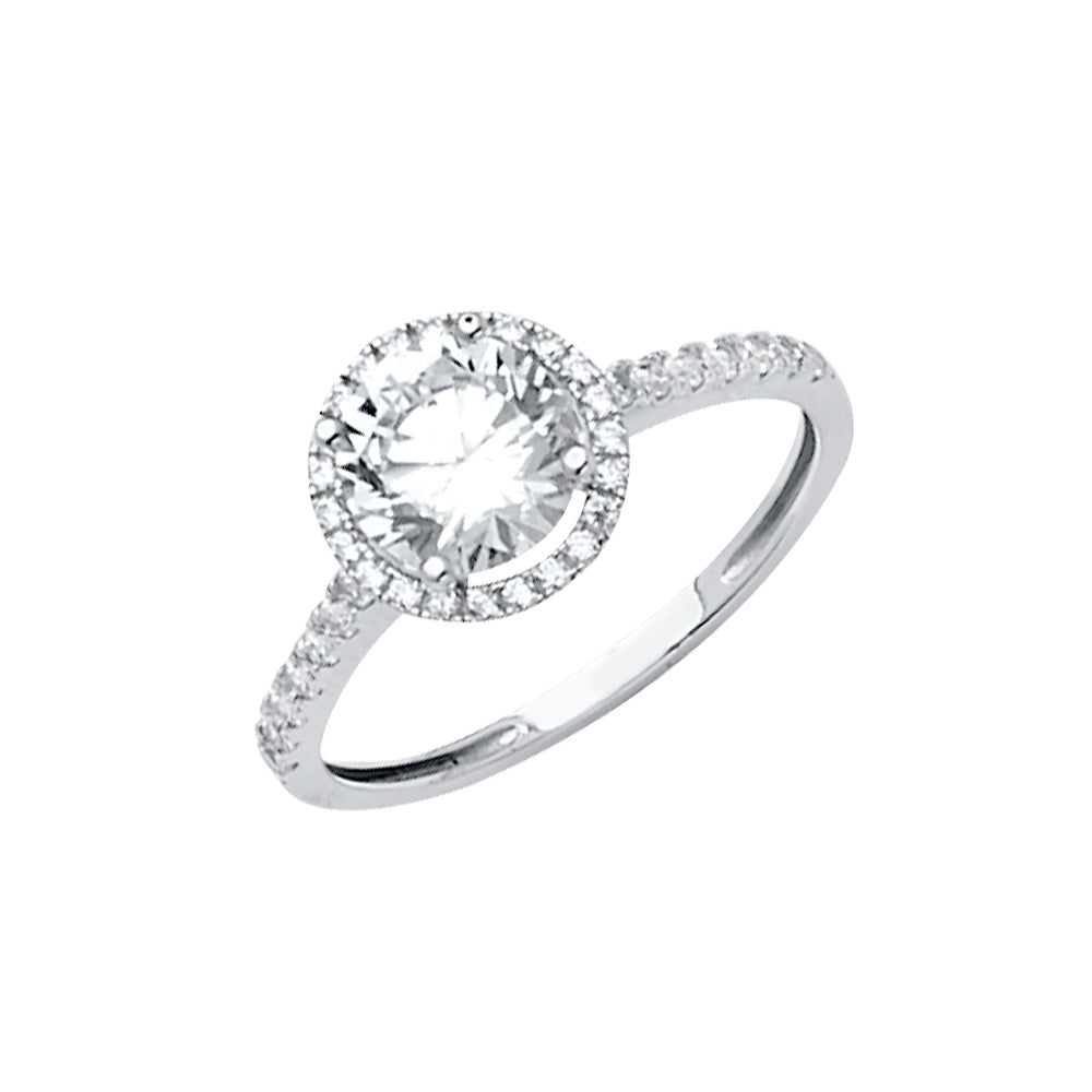 14K White Gold CZ Engagement Ring / Set