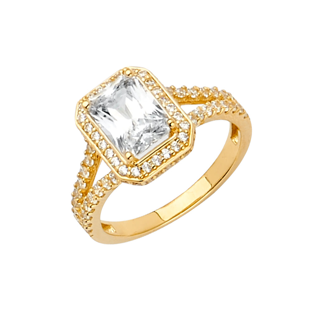 14K Yellow Gold CZ Engagement Ring / Set