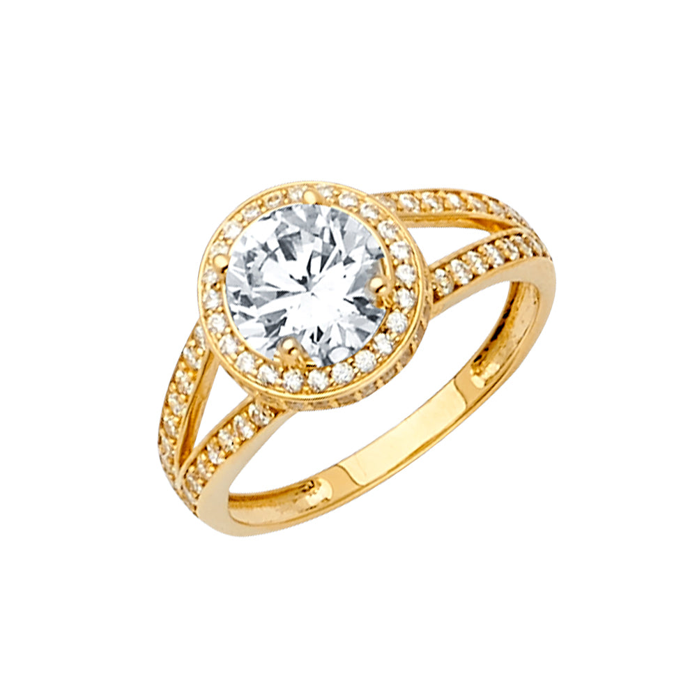 14K Yellow Gold CZ Engagement Ring / Set