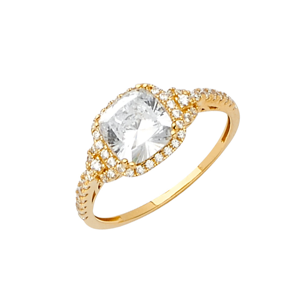 14K Yellow Gold CZ Engagement Ring / Set
