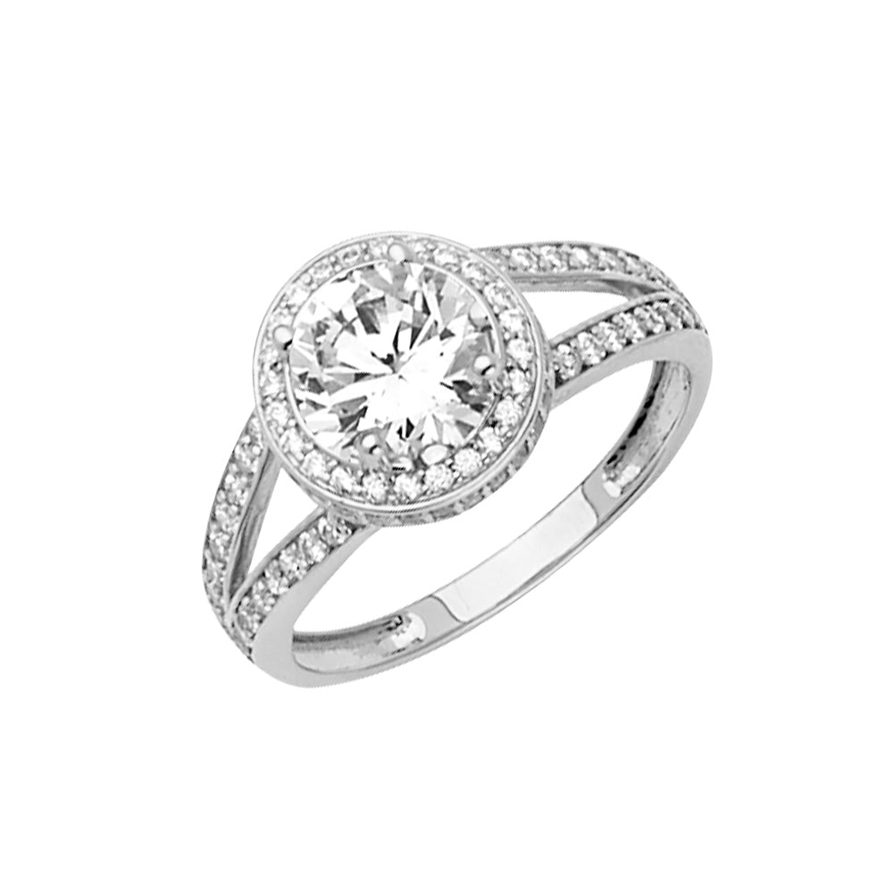 14K White Gold CZ Engagement Ring / Set