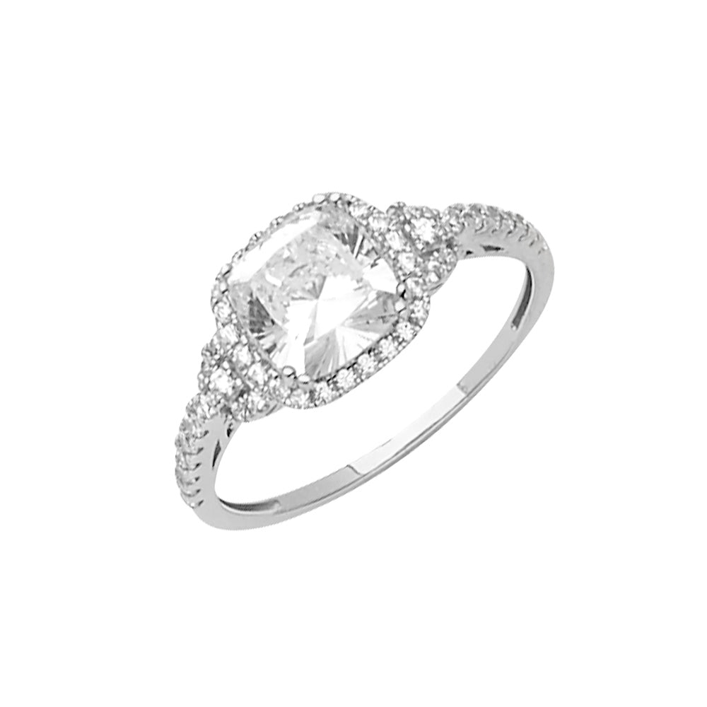 14K White Gold CZ Engagement Ring / Set