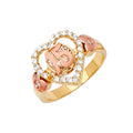 14K Two Tone Goldone CZ 15 Years Ring / Half Set