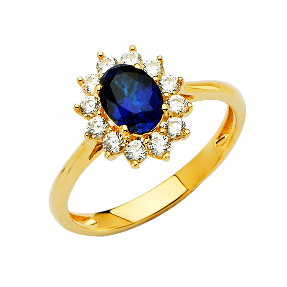 14K Yellow Gold Fancy CZ Ring