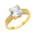 14K Yellow Gold CZ Engagement Ring