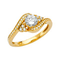 14K Yellow Gold CZ Engagement Ring