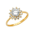 14K Yellow Gold CZ Engagement Ring