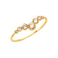 14K Yellow Gold CZ V-Shape Band