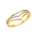 14K Two Tone Gold 3Lines Fancy CZ Band