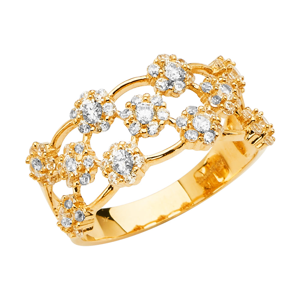 14K Yellow Gold Fancy CZ Band
