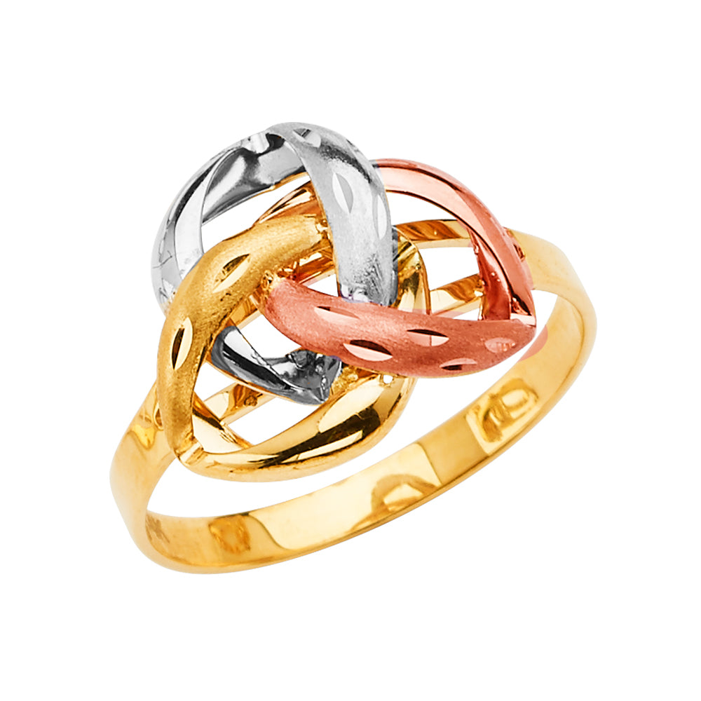 14K Yellow White Rose Gold 3 Infinity Ring