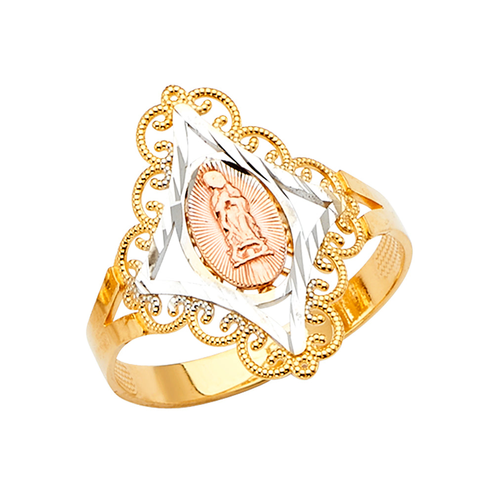 14K Yellow White Rose Gold Guadalupe Ring