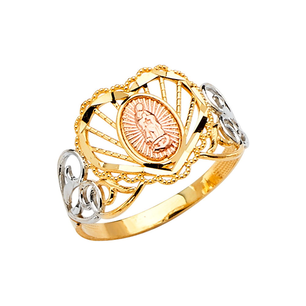 14K Yellow White Rose Gold Guadalupe Ring