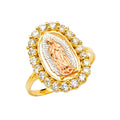 14K Yellow White Rose Gold Guadalupe CZ Ring
