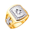 14K Two Tone Goldone Men'S CZ Ring