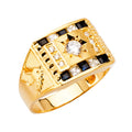 14K Yellow Gold Men'S CZ Ring