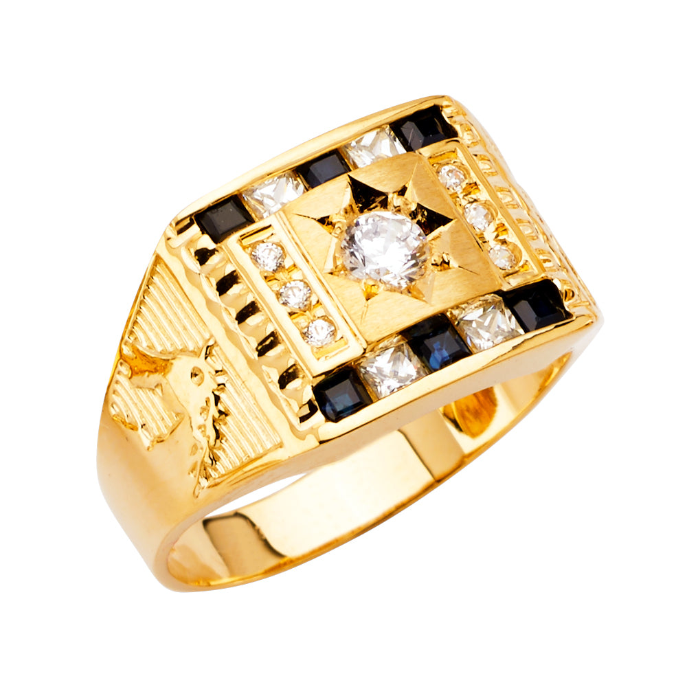 14K Yellow Gold Men'S CZ Ring