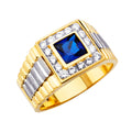 14K Two Tone Goldone Men'S CZ Ring