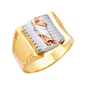 14K Yellow White Rose Goldolor San Judas Ring