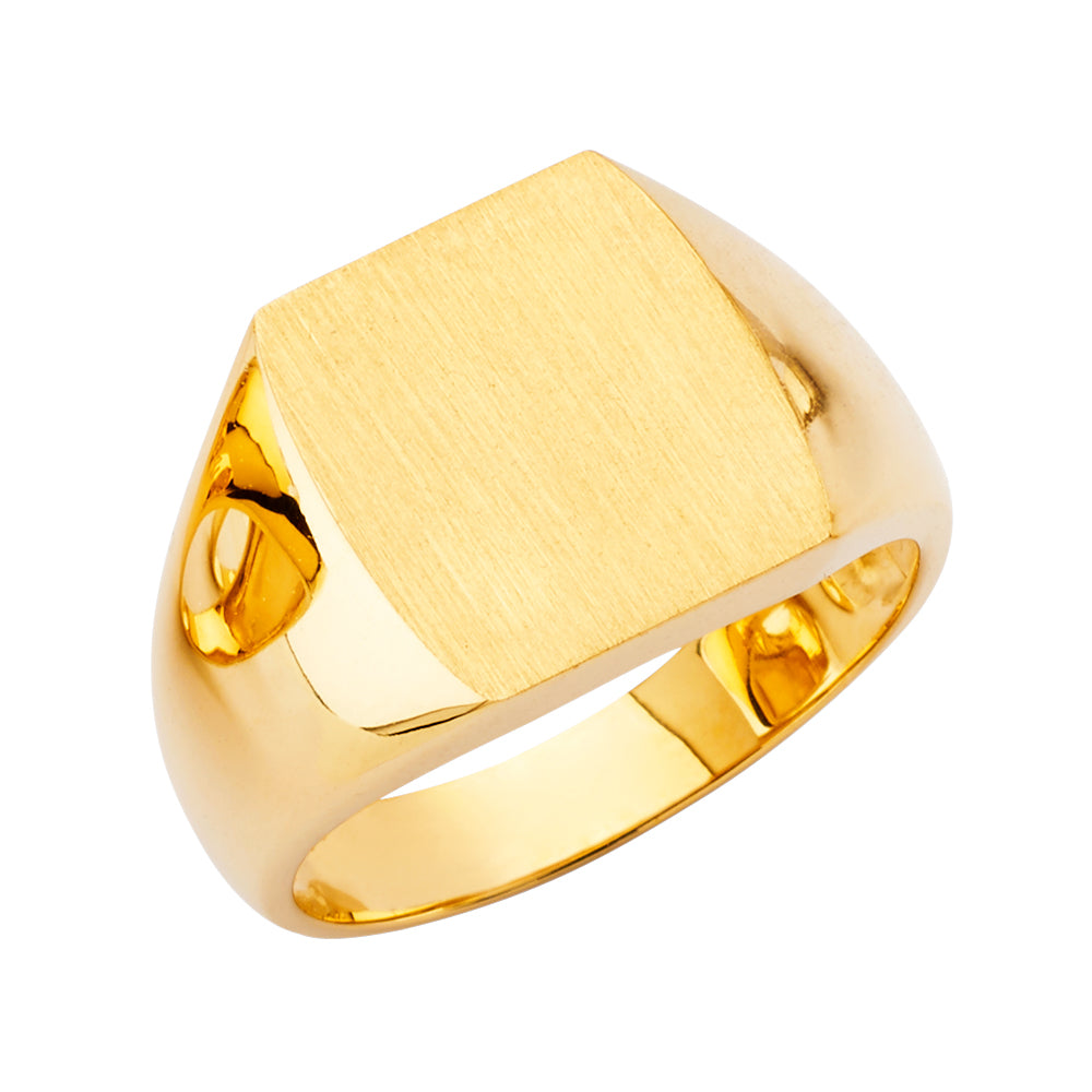 14K Yellow Gold Men'S Signet Ring