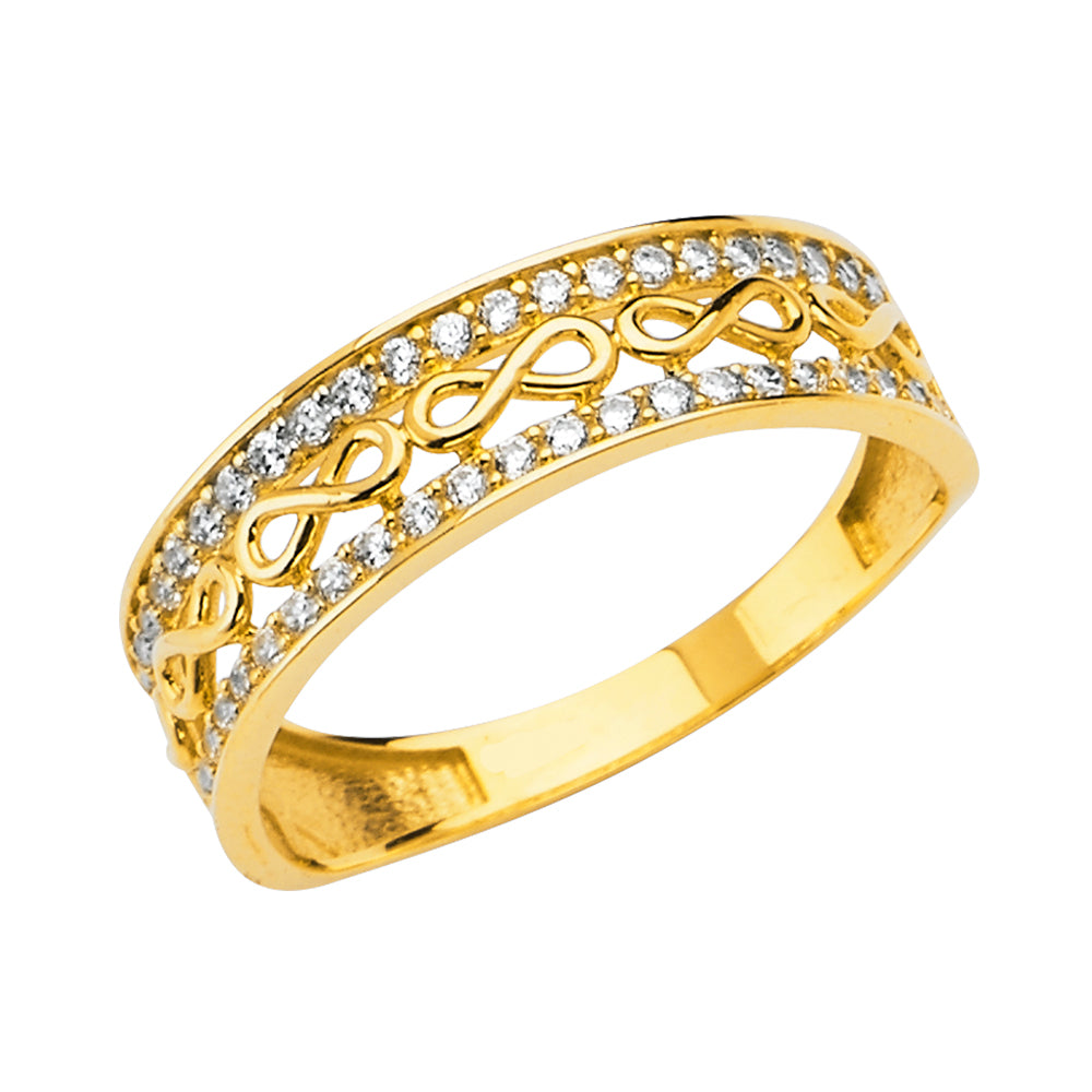 14K Yellow Gold Fancy CZ Band