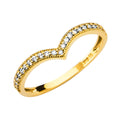 14K Yellow Gold V-Shape CZ Band
