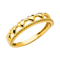 14K Yellow Gold Heart Band