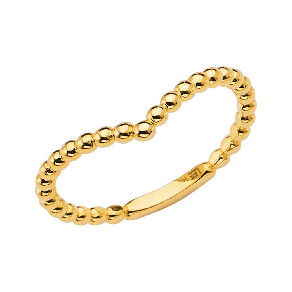 14K Yellow Gold V-Shape Stackble Band
