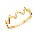 14K Yellow Gold Thunder-Shape Stackble Band