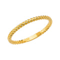 14K Yellow Gold Braided Shape Stackble Band