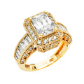 14K Yellow Gold CZ Engagement Ring
