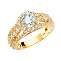 14K Yellow Gold CZ Engagement Ring