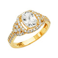 14K Yellow Gold CZ Engagement Ring